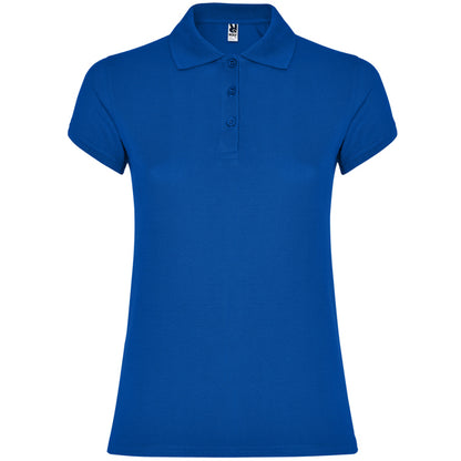 Roly Star Woman women's polo shirt in royal blue, ready for logo printing or embroidery