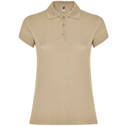 Roly Star Woman women's polo shirt in sand, ready for logo printing or embroidery