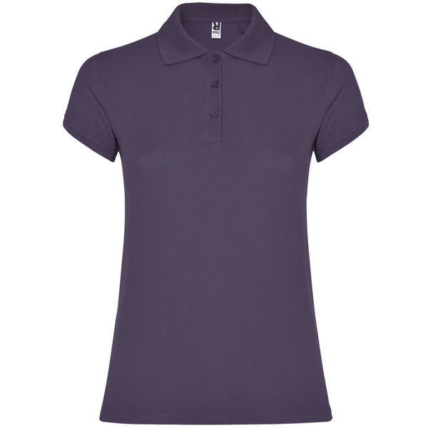Roly Star Woman women's polo shirt in lilac, ready for logo printing or embroidery