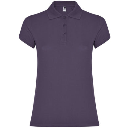 Roly Star Woman women's polo shirt in lilac, ready for logo printing or embroidery