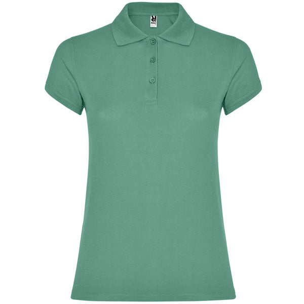Roly Star Woman women's polo shirt in dark mint, ready for logo printing or embroidery