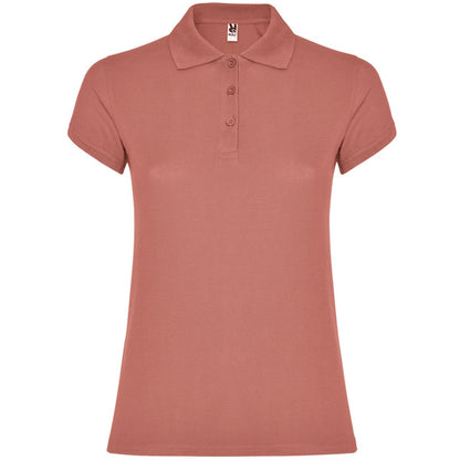 Roly Star Woman women's polo shirt in pale red, ready for logo printing or embroidery