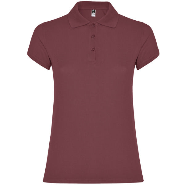 Roly Star Woman women's polo shirt in berry red, ready for logo printing or embroidery