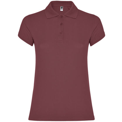 Roly Star Woman women's polo shirt in berry red, ready for logo printing or embroidery