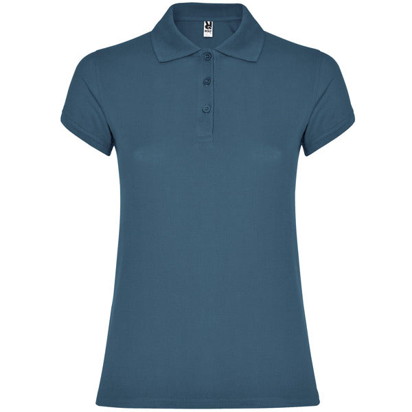 Roly Star Woman women's polo shirt in storm blue, ready for logo printing or embroidery