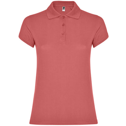 Roly Star Woman women's polo shirt in chrysanthemum red, ready for logo printing or embroidery