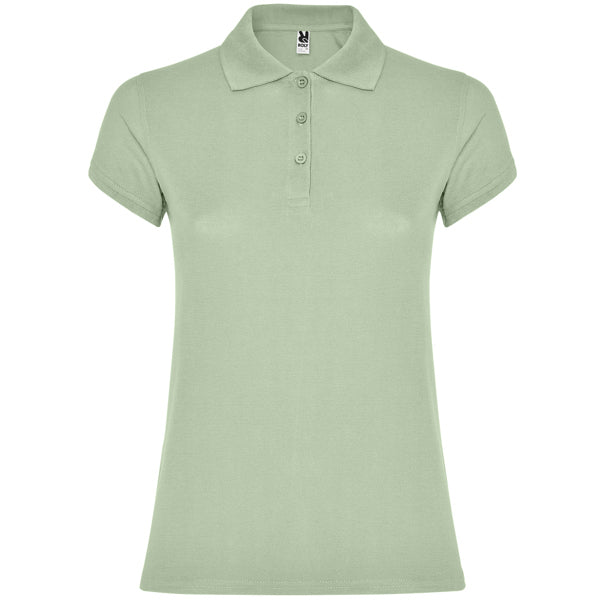Roly Star Woman women's polo shirt in mist green, ready for logo printing or embroidery