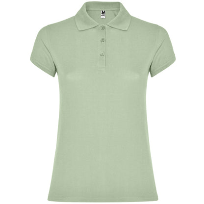Roly Star Woman women's polo shirt in mist green, ready for logo printing or embroidery