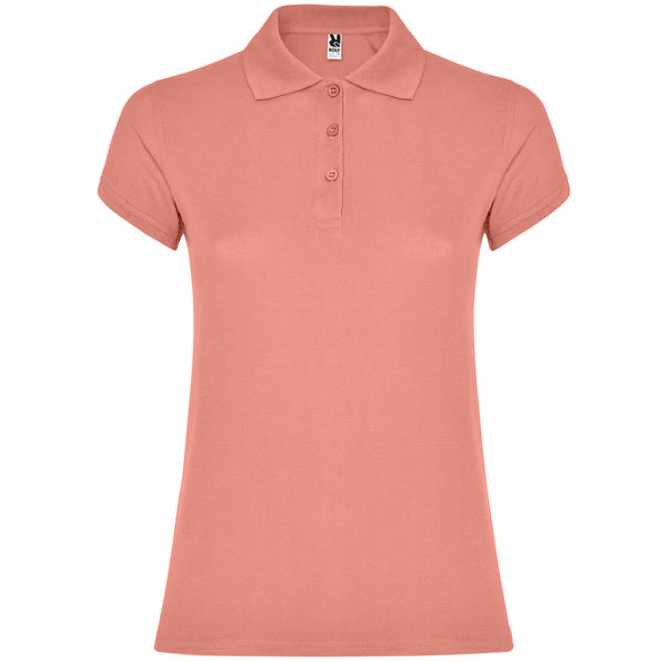 Roly Star Woman women's polo shirt in clay orange, ready for logo printing or embroidery