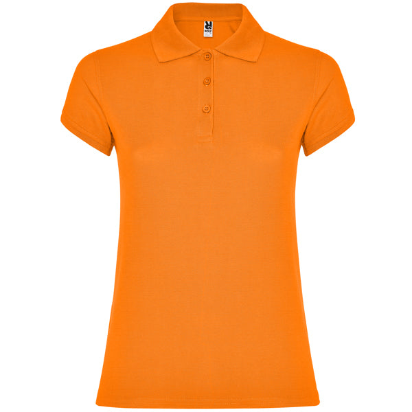 Roly Star Woman women's polo shirt in orange, ready for logo printing or embroidery