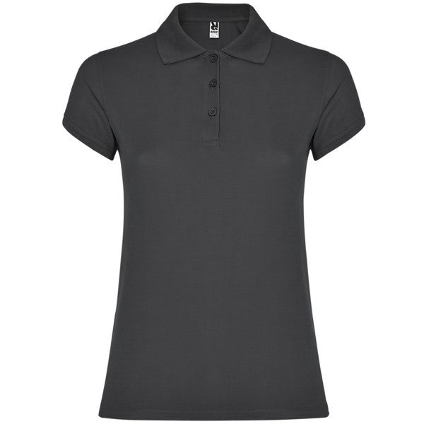 Roly Star Woman women's polo shirt in dark lead, ready for logo printing or embroidery