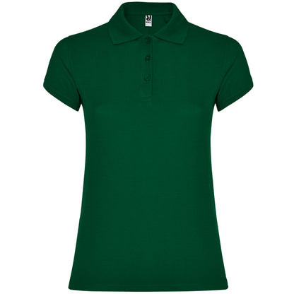 Roly Star Woman women's polo shirt in bottle green, ready for logo printing or embroidery