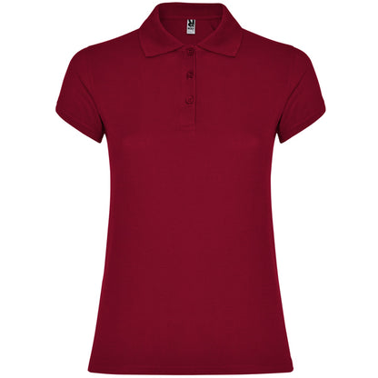 Roly Star Woman women's polo shirt in garnet, ready for logo printing or embroidery