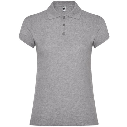 Roly Star Woman women's polo shirt in heather grey, ready for logo printing or embroidery