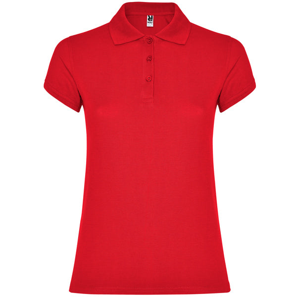 Roly Star Woman women's polo shirt in red, ready for logo printing or embroidery