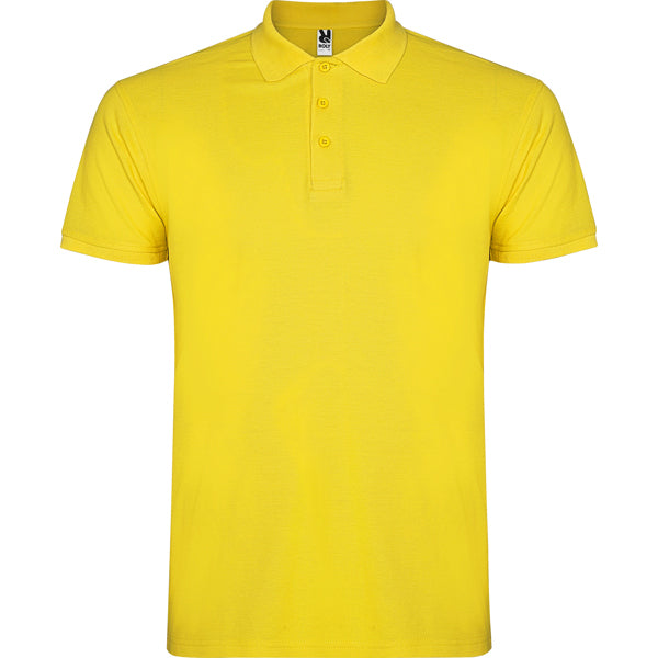 Roly Star men's polo shirt in yellow, ready for logo printing or embroidery