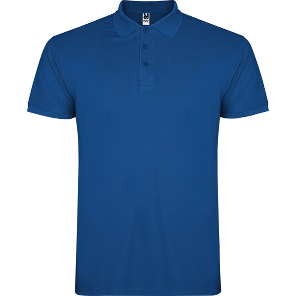 Roly Star men's polo shirt in royal blue, ready for logo printing or embroidery