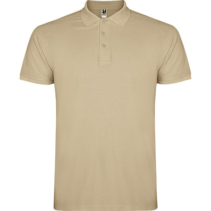 Roly Star men's polo shirt in sand, ready for logo printing or embroidery