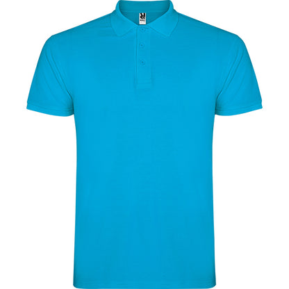 Roly Star men's polo shirt in turquoise, ready for logo printing or embroidery