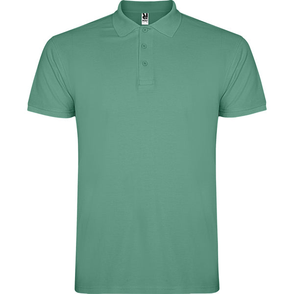 Roly Star men's polo shirt in dark mint, ready for logo printing or embroidery