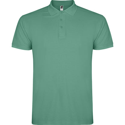 Roly Star men's polo shirt in dark mint, ready for logo printing or embroidery