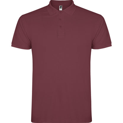 Roly Star men's polo shirt in berry red, ready for logo printing or embroidery