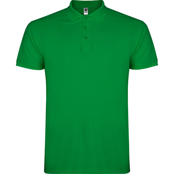 Roly Star men's polo shirt in tropical green, ready for logo printing or embroidery