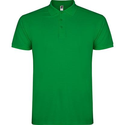 Roly Star men's polo shirt in tropical green, ready for logo printing or embroidery