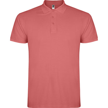 Roly Star men's polo shirt in chrysanthemum red, ready for logo printing or embroidery