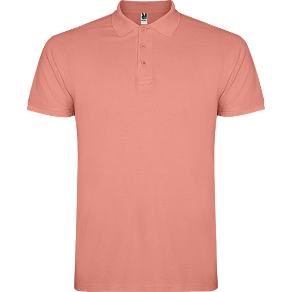 Roly Star men's polo shirt in clay orange, ready for logo printing or embroidery