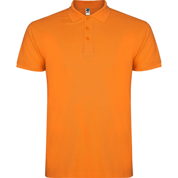 Roly Star men's polo shirt in orange, ready for logo printing or embroidery