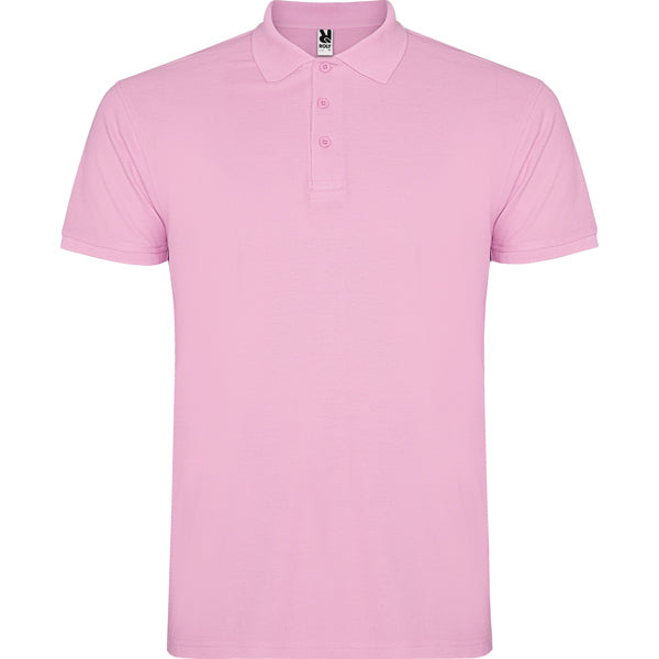 Roly Star men's polo shirt in light pink, ready for logo printing or embroidery