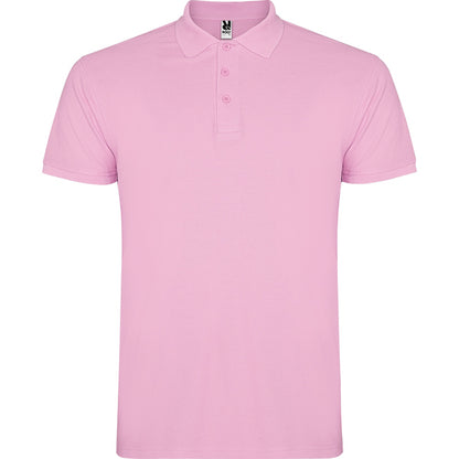 Roly Star men's polo shirt in light pink, ready for logo printing or embroidery