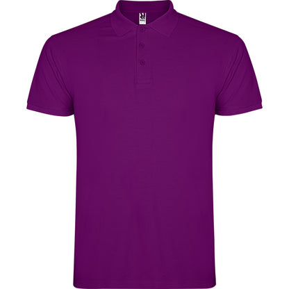 Roly Star men's polo shirt in purple, ready for logo printing or embroidery