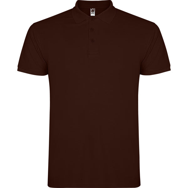 Roly Star men's polo shirt in chocolate, ready for logo printing or embroidery