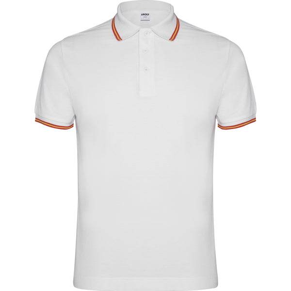 Roly Nation men's polo shirt in white, ready for logo printing or embroidery