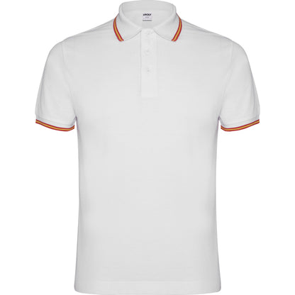 Roly Nation men's polo shirt in white, ready for logo printing or embroidery