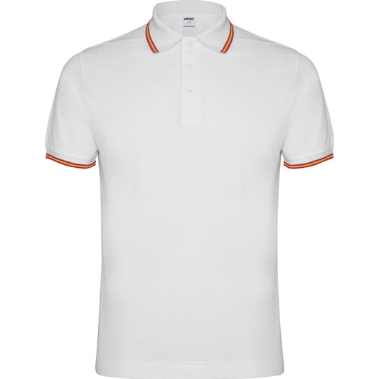 Roly Nation men's polo shirt in white, ready for logo printing or embroidery
