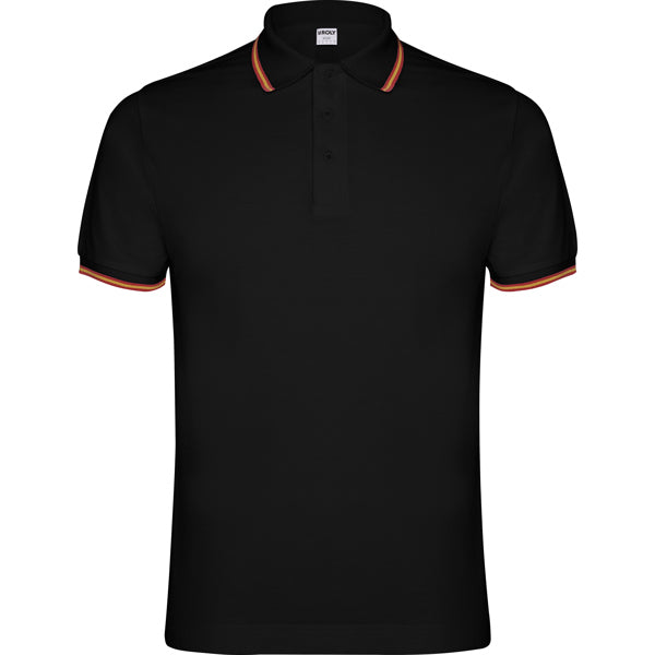 Roly Nation men's polo shirt in black, ready for logo printing or embroidery