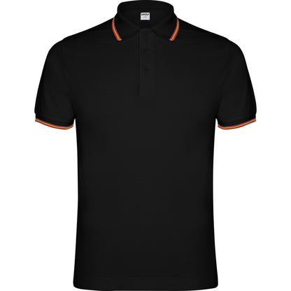 Roly Nation men's polo shirt in black, ready for logo printing or embroidery