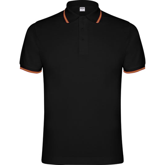 Roly Nation men's polo shirt in black, ready for logo printing or embroidery