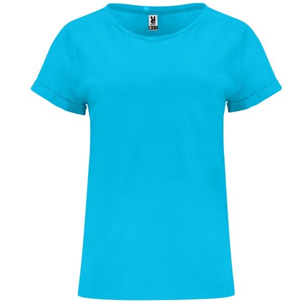 Roly Cies women's T-shirt in turquoise, ready for logo printing or embroidery