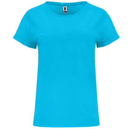 Roly Cies women's T-shirt in turquoise, ready for logo printing or embroidery