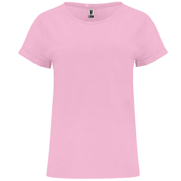 Roly Cies women's T-shirt in light pink, ready for logo printing or embroidery