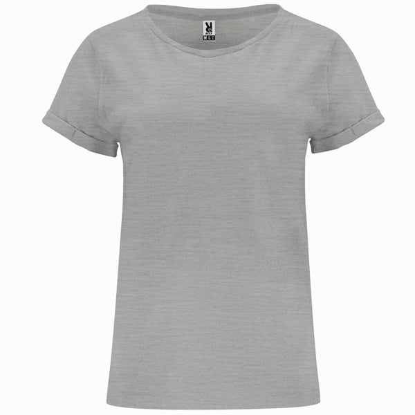 Roly Cies women's T-shirt in heather grey, ready for logo printing or embroidery