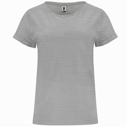 Roly Cies women's T-shirt in heather grey, ready for logo printing or embroidery