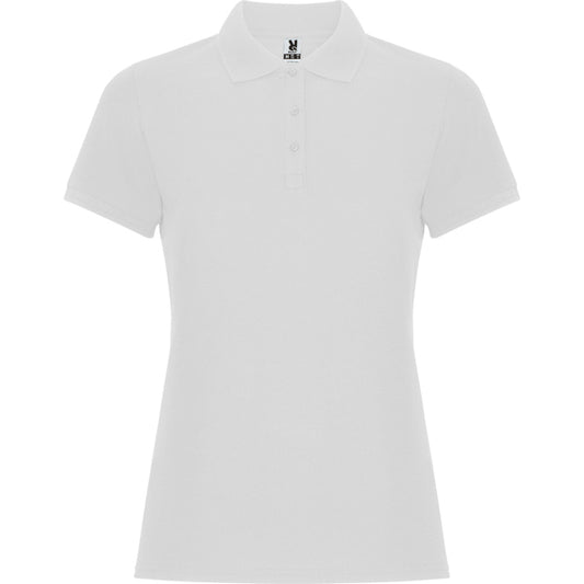 Roly Pegaso Woman Premium women's polo shirt in white, ready for logo printing or embroidery