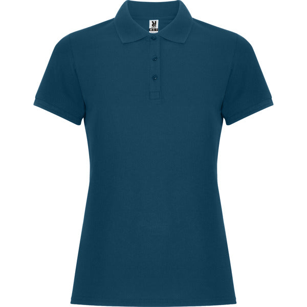 Roly Pegaso Woman Premium women's polo shirt in moonlight blue, ready for logo printing or embroidery