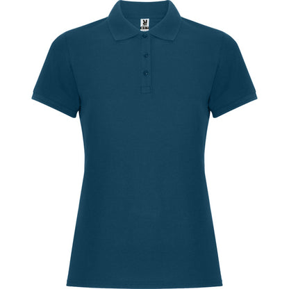 Roly Pegaso Woman Premium women's polo shirt in moonlight blue, ready for logo printing or embroidery