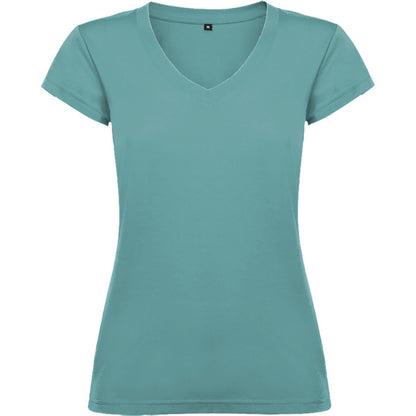 Roly Victoria women's T-shirt in dusty blue, ready for logo printing or embroidery